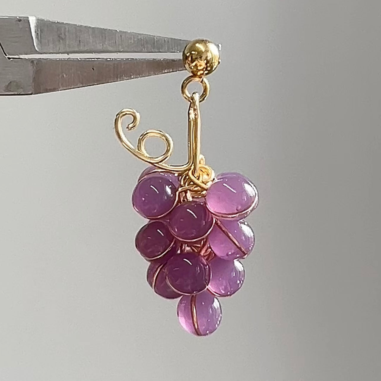 Preorder | Green and Purple Grape Earrings