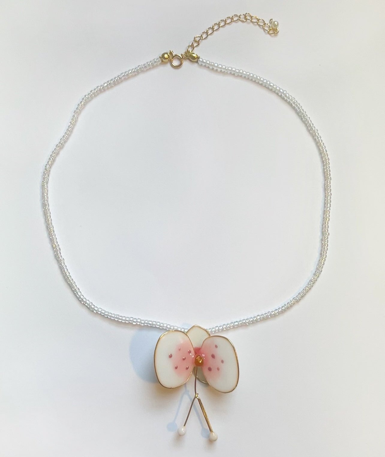 Preorder | Beaded Orchid Necklace