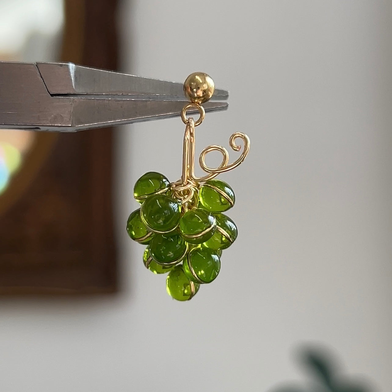 Preorder | Green and Purple Grape Earrings