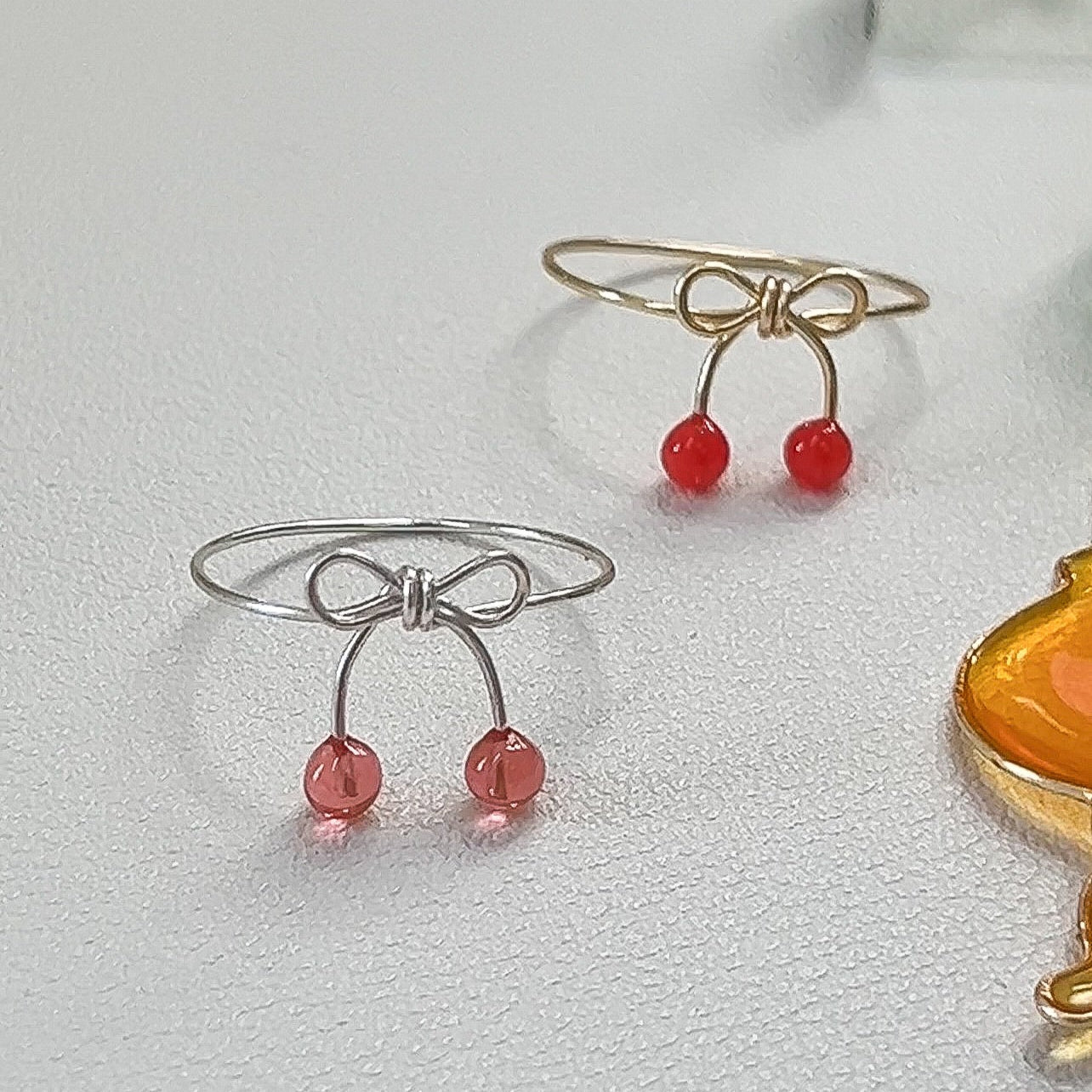 Cherry Bow Rings